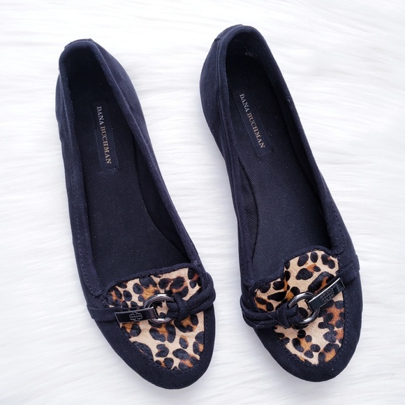 Dana Buchman Shoes - Dana Buchman Carly Leopard Calfhair Suede Flat